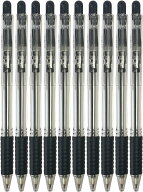【10本20本30本セット】油性ボールペン 0.7mm 黒 ノック式 ラバーグリップ 黒インク 事務用ボールペン 筆…