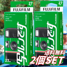 【2個セット】送料無料 富士フイルム 写ルンです スタンダードタイプ 27枚撮り フラッシュ付き 35mm カラーフィルム レンズ付フィルム ビッグファインダー FUJIFILM