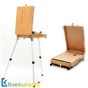イーゼル 絵画ボックス 折りたたみ 画板 油絵 セット ポータブル 一体式絵画スタンド 油絵具木箱 スケッチボックス 木製 油絵の具 長さ