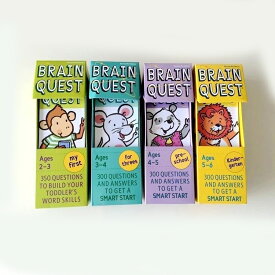 「0212」買い物マラソン　英語カード 英会話 Brain Quest 英語クイズカード ブレインクエスト 　英語勉強　英会話入門　子供　キッズ　4冊セット