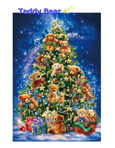 【 Xmas グッズ 】 ジグソーパズル 300-040 テディベア 300ピース サイズ: 38 × 26cm PUZZLE Teddy Bear クリスマスツリー 知育グッズ サンタクロース くま ぬいぐるみ シルエット 幻想的 Happy Holiday かざ