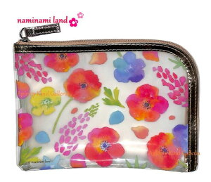 【 nami nami land グッズ 】 クリア M ポーチ CP-14385 アネモネと ルピナス ナミナミランド うす型 クリアケース クリアポーチ 小物入れ 通帳 カードケース コスメポーチ 水泳 スパ スポーツ クラ