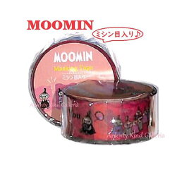 【 MOOMIN グッズ】 ムーミン ミシン目付き マスキングテープ M042-086　モモ色 15W 幅15mm × 5m長さ キリトリ線入り ラベル風 For you 文字入り 英字 書ける マステ 書きこめる リトルミイ 手で切れる マステ 大人 切取線いり 姉妹 【3cmメール便OK】