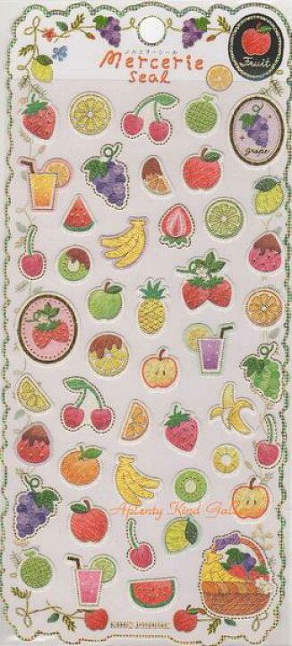 楽天市場 Mercerie Seal メルスリーシールno フルーツ 金の箔押しシール いちごさくらんぼぶどうバナナオレンジすいかフルーツバスケットくだものキウイジュース果物シール 3cmメール便ok Aplenty Kind Galleria