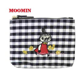 【 MOOMIN グッズ】 ムーミン ティッシュポーチ　NO.206540 お気に入り リトルミイ ギンガムチェック デザイン ★ 北欧 ちびのミイ ポケットティッシュ ケース ポケティ ポーチ リトルミイグッズ 化粧ポーチ 小物入れ 取り出し スリット入り 【3cmメール便OK】