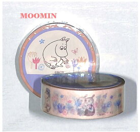 【 MOOMIN グッズ 】 ムーミン マスキングテープ　NO.210777 おでかけ 幅15mm マステ テープ リトルミイ スナフキン フラワーデザイン フラワー 花柄 フローレン ちびの ミイグッズ デコ Deco シールテープ ラッピング ※5個限り【3cmメール便OK】