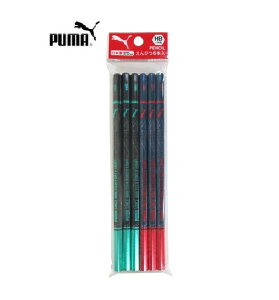 【 PUMA グッズ 】 クツワ/ プーマ HB 鉛筆 PM143A 6本入 パック 6角軸 天面 頭付き 2柄 × 各3本ずつ ぷーま えんぴつ HB芯 エンピツ 入学 準備 新学期 御祝 プレゼント お得な パック プーマグッ