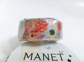 【 MANET マステ 】 マスキングテープ MN-MT-022 Space Pink/ スペース ピンク マネット 幅15mm ますきんぐてーぷ テープ 宇宙 土星 地球 惑星 UFO デコシール かわいい 【3cmメール便OK】