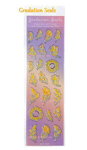 【 Gradation Seals 】 グラデーション シール GS-10 ミモザ 箔押しシール みもざ 花柄 フラワー きらきらシール スケジュール帳に 金箔 縁取り キラキラ はな しーる mimosa Flower 美しい イエローフ