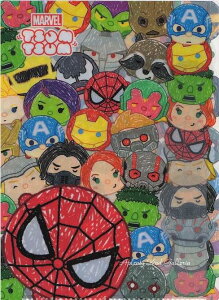 【MARVEL TSUM TSUMグッズ】ダイカットクリアファイル5P DCツムツムMA マーベルツムツム S/スケッチ S2111047 ★5インデックスDisneyグッズ/アベンジャーズグッズスパイダーマンアイアンマンデザイ