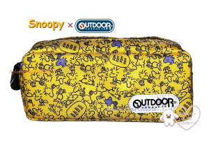 【 Snoopy グッズ】 スヌーピー × OUTDOOR ペンケース S1428268 ウッドストック OD28 ペンポーチ 筆箱 筆入れ アウトドア コラボ 内生地 イエロー系 内ポケット付き ふでいれ 筆入れ 入学 新生活 鮮や
