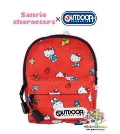 【 Sanrio Hello Kitty グッズ 】 サンリオ × OUTDOOR バックパック S1429418 ハローキティ 赤系 リュック型 ポーチ アウトドア コラボ カラビナ付き バックパック型 ミニバッグ風 リュックサック型 キティちゃん りんご 【3cmメール便不可】