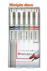 【 Ninipie deco 】 ニニピー デコ ペン & マーカー 6本セット S4591780 Aセット カラーペン セット 太ペン 細ペン ニードルペン マーカーペン ツインペン 色分け 色づけ マーキング 勉強 スケジュール帳 便利 応援 ポイント書 デコレーション【3cmメール便OK】