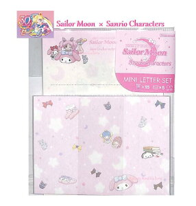 【 Sailor Moon & Sanrio グッズ】セーラームーン & サンリオ ミニ レターセット S8906289 B柄 美少女戦士 セーラームーンシリーズ ミニ 便せん 封筒 小さい お手紙 セット 一言メッセージ 添え書き う