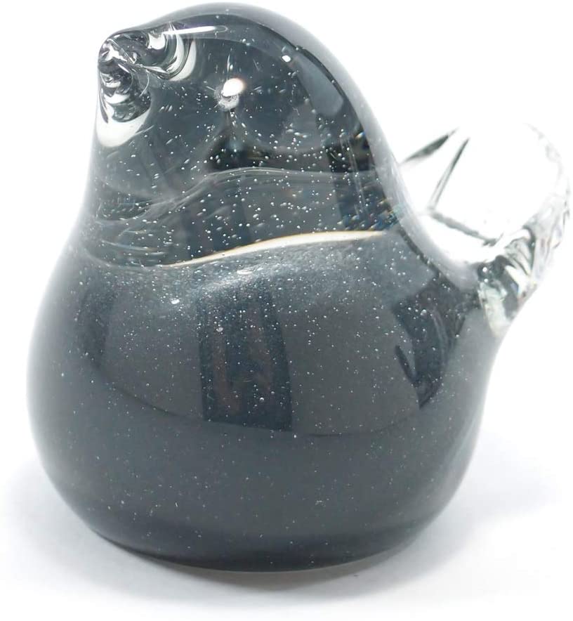 ※１つ１つ手作りのためサイズは個体差があります ガラス オブジェ 無料発送 ロシア製 日本未発売 小鳥 Black