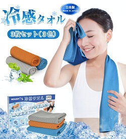 【6H★P2・半額以下・10%OFF】クールタオル 3枚セット 日本製 アイスタオル 冷感タオル ひんやりタオル 冷却タオル キッズ 暑さ対策 ネッククーラー 冷感繊維 アウトドア スポーツ 熱中症対策 冷感グッズ ひんやりタオル プレゼント 送料無料