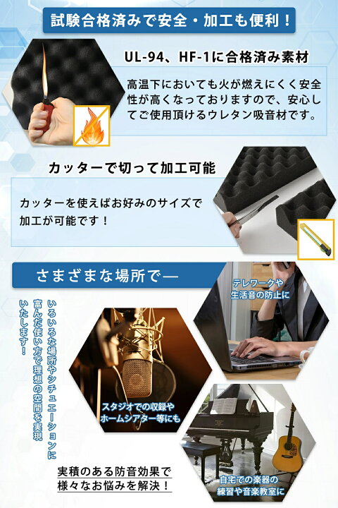 楽天市場】【お買い物マラソン限定5%OFF】防音材 吸音材 防音 【24枚 