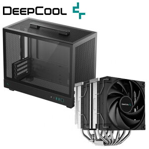 DeepCool �R���p�N�g Micro-ATX�P�[�X CH160 PLUS [R-CH160-BKNGM0-G] & 120mm�t�@�� CPU�N�[���[ AK620 [R-AK620-BKNNMT-G] ���ʃZ�b�g