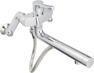 TOTO 壁付シングル混合水栓(エコシングル、ハンドシャワー、共用) TKS05314J キッチン オープンホース 台…