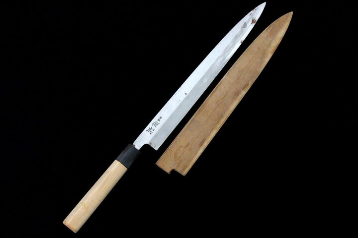楽天市場】【中古】【美品】祐成 柳刃包丁 霞 尺一 朴柄 白鞘付 KN02 