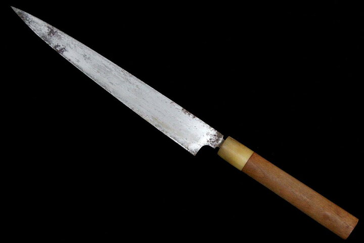 楽天市場】【中古】【並品】築地正本 柳刃包丁 霞 八寸半 朴柄 名入 