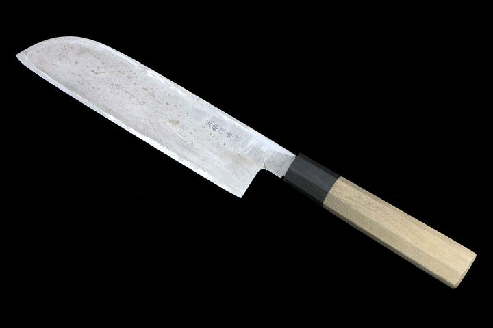 楽天市場】【中古】【並品】紀親 鎌型薄刃包丁 霞 七寸半 青鋼 本鍛錬 