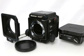 【中古】【極美品】 マミヤ 中判フィルムカメラ RZ67 Pro II ボディ 蛇腹フード・フィルムバック(120)付 N228-2E3