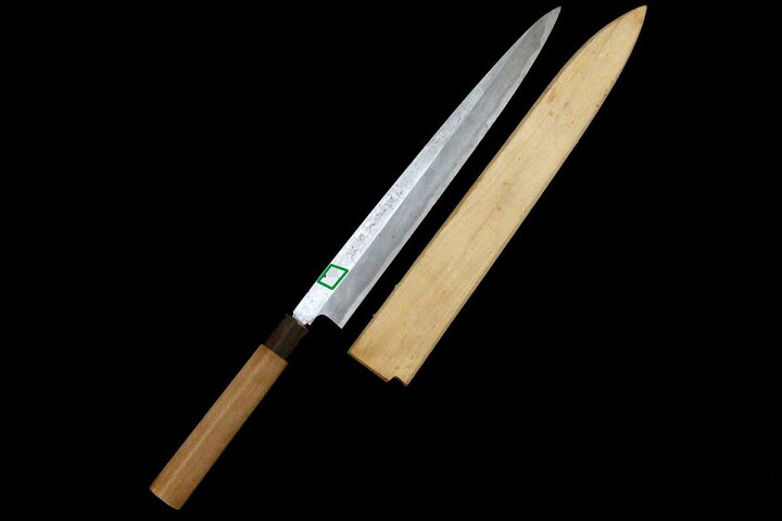 楽天市場】【中古】【美品】堺真久 別誂 柳刃包丁 尺半 霞 朴柄 名入 