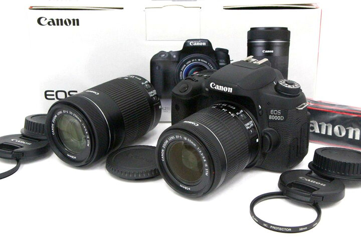 楽天市場】【中古】【美品】キヤノン EOS 8000D ダブルズームキット 