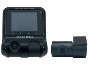 innowa 3Vision ドライブレコーダー 2型 フルカラー 前方 車内 後方 広角 録画 一体型 3カメラ 常時録画 G(加速度)センサー録画 手動録画 音声録音 GPS