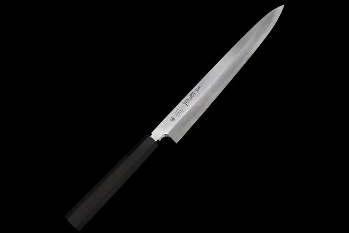 楽天市場】【中古】【未使用品】築地正本 柳刃包丁 霞 九寸 墨流し 青 