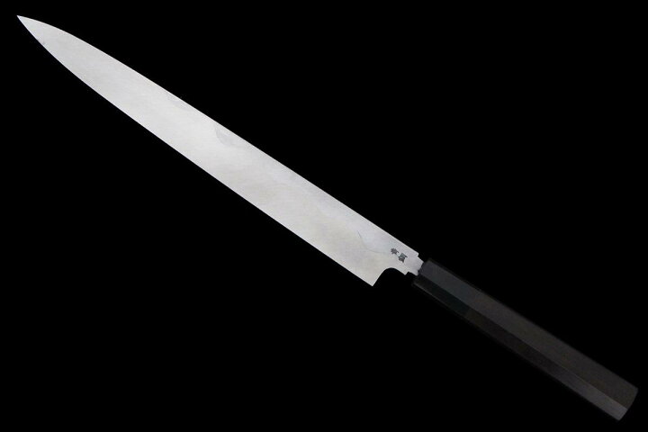 楽天市場】【中古】【未使用品】築地正本 柳刃包丁 霞 九寸 墨流し 青 