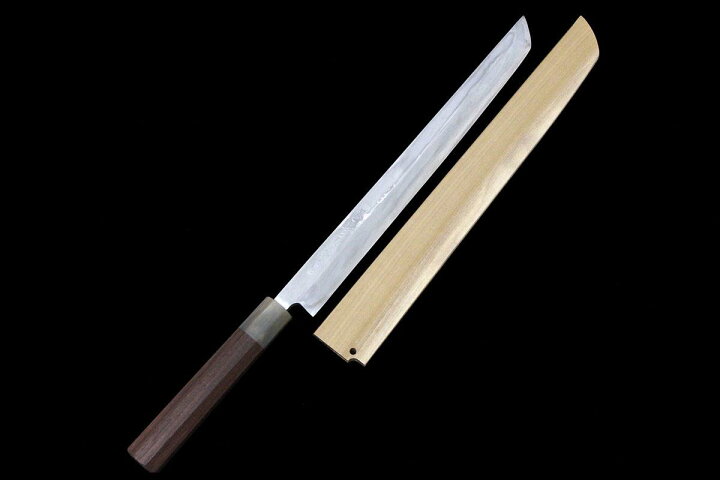 楽天市場】【中古】【美品】築地有次 先丸蛸引包丁 墨流 尺 青二鋼 層 