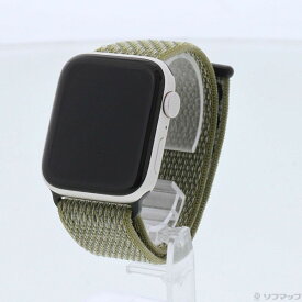【中古】Apple(アップル) Apple Watch SE 第2世代 GPS 44mm スターライトアルミニウムケース セコイア／ピュアプラチナムNikeスポーツループ 【377-ud】