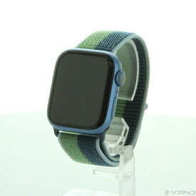 【中古】Apple(アップル) Apple Watch Series 7 GPS 41mm ブルーアルミニウムケース アビスブルー／モスグリーンスポーツループ 【349-ud】