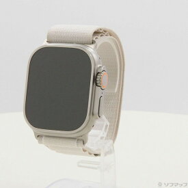 【中古】Apple(アップル) Apple Watch Ultra GPS + Cellular 49mm チタニウムケース スターライトアルパインループ 【368-ud】
