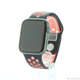 【中古】Apple(アップル) Apple Watch Series 6 Nike GPS 44mm スペースグレイアルミニウムケース ブルーブラック／ブライトマンゴーNikeスポーツバンド 【377-ud】