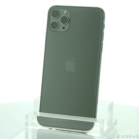 【中古】Apple(アップル) iPhone11 Pro Max 512GB ミッドナイトグリーン MWHR2J／A SIMフリー 【196-ud】