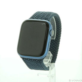 【中古】Apple(アップル) Apple Watch Series 7 GPS 45mm ブルーアルミニウムケース アビスブルーブレイデッドソロループ 【352-ud】