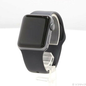 【中古】Apple(アップル) Apple Watch Series 3 GPS 38mm スペースグレイアルミニウムケース ブラックスポーツバンド 【295-ud】