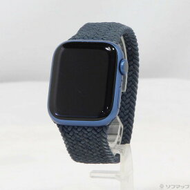 【中古】Apple(アップル) Apple Watch Series 7 GPS 41mm ブルーアルミニウムケース アビスブルーブレイデッドソロループ 【262-ud】