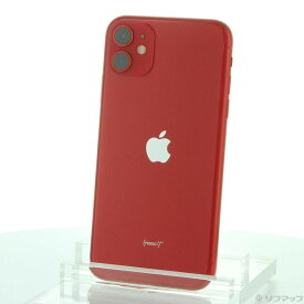 【中古】Apple(アップル) iPhone11 64GB プロダクトレッド MWLV2J／A SIMフリー 【305-ud】