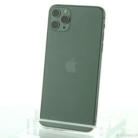 【中古】Apple(アップル) iPhone11 Pro Max 64GB ミッドナイトグリーン MWHH2J／A SIMフリー 【252-ud】