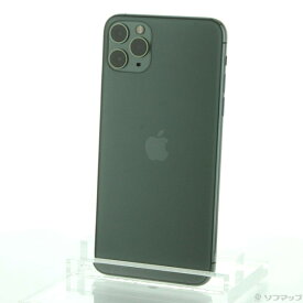 【中古】Apple(アップル) iPhone11 Pro Max 64GB ミッドナイトグリーン MWHH2J／A SIMフリー 【297-ud】