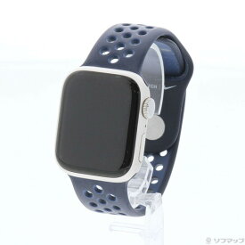 【中古】Apple(アップル) Apple Watch Series 7 GPS 41mm スターライトアルミニウムケース ミッドナイトネイビー／ミスティックネイビーNikeスポーツバンド 【258-ud】