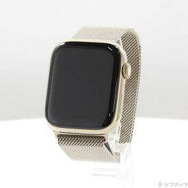 【中古】Apple(アップル) Apple Watch Series 8 GPS + Cellular 45mm ゴールドステンレススチールケース ゴールドミラネーゼループ 【258-ud】