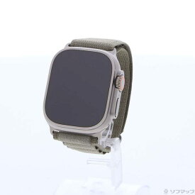 【中古】Apple(アップル) Apple Watch Ultra 2 GPS + Cellular 49mm チタニウムケース オリーブアルパインループ 【352-ud】