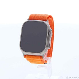 【中古】Apple(アップル) Apple Watch Ultra GPS + Cellular 49mm チタニウムケース オレンジアルパインループ 【262-ud】