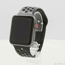 【中古】Apple(アップル) Apple Watch Series 3 GPS + Cellular 42mm スペースグレイアルミニウムケース アンスラサイト／ブラックNikeスポーツバンド 【276-ud】