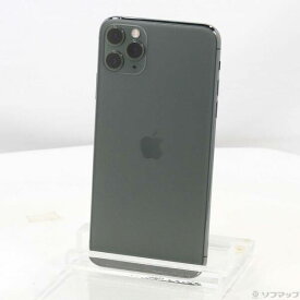 【中古】Apple(アップル) iPhone11 Pro Max 64GB ミッドナイトグリーン MWHH2J／A SIMフリー 【262-ud】